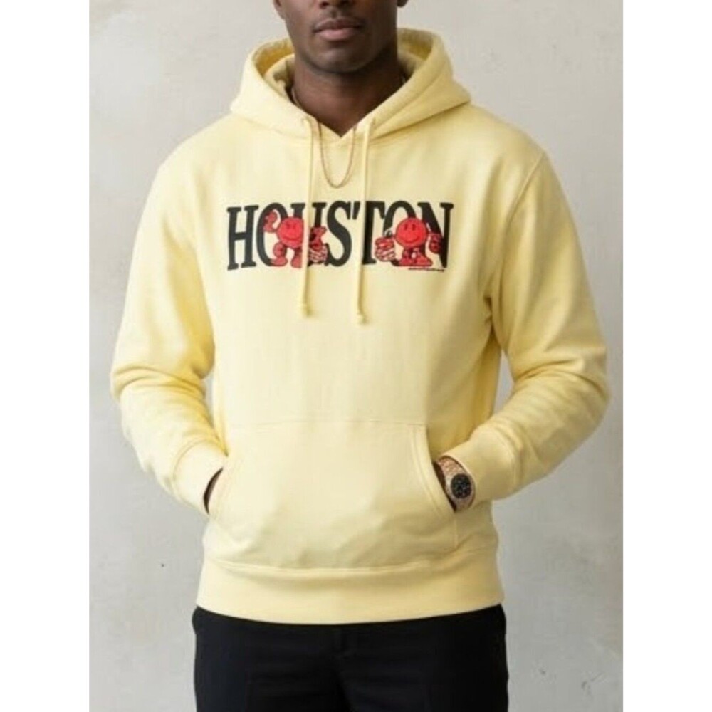 Chinatown Market Houston Smiley Basketball Graphic Hoodie Yellow Mens Large
